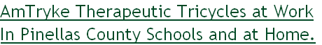 AmTryke Therapeutic Tricycles at Work
In Pinellas County Schools and at Home.